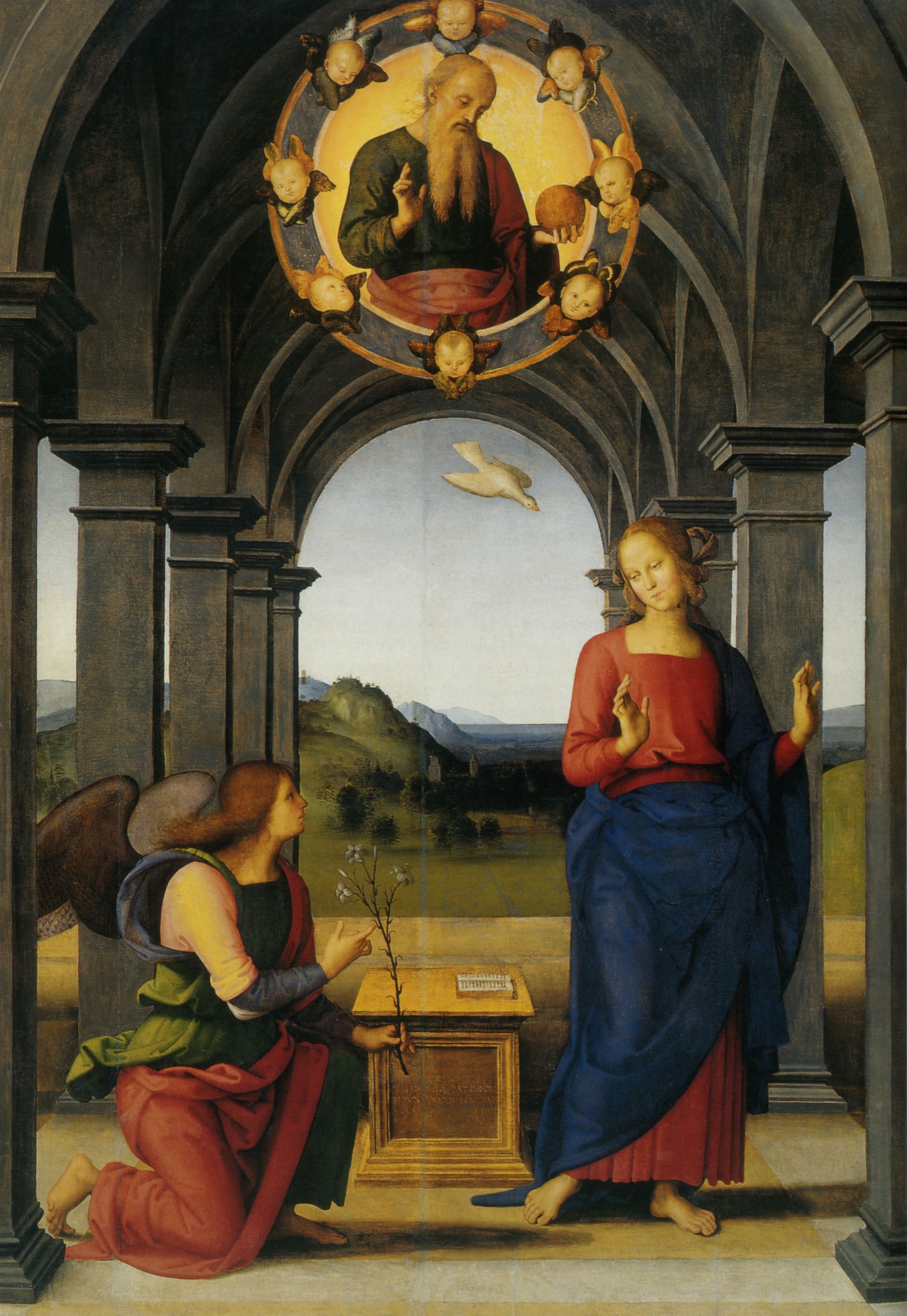 Annunciation of Fano (Pala di Fano) painting by Pietro Perugino