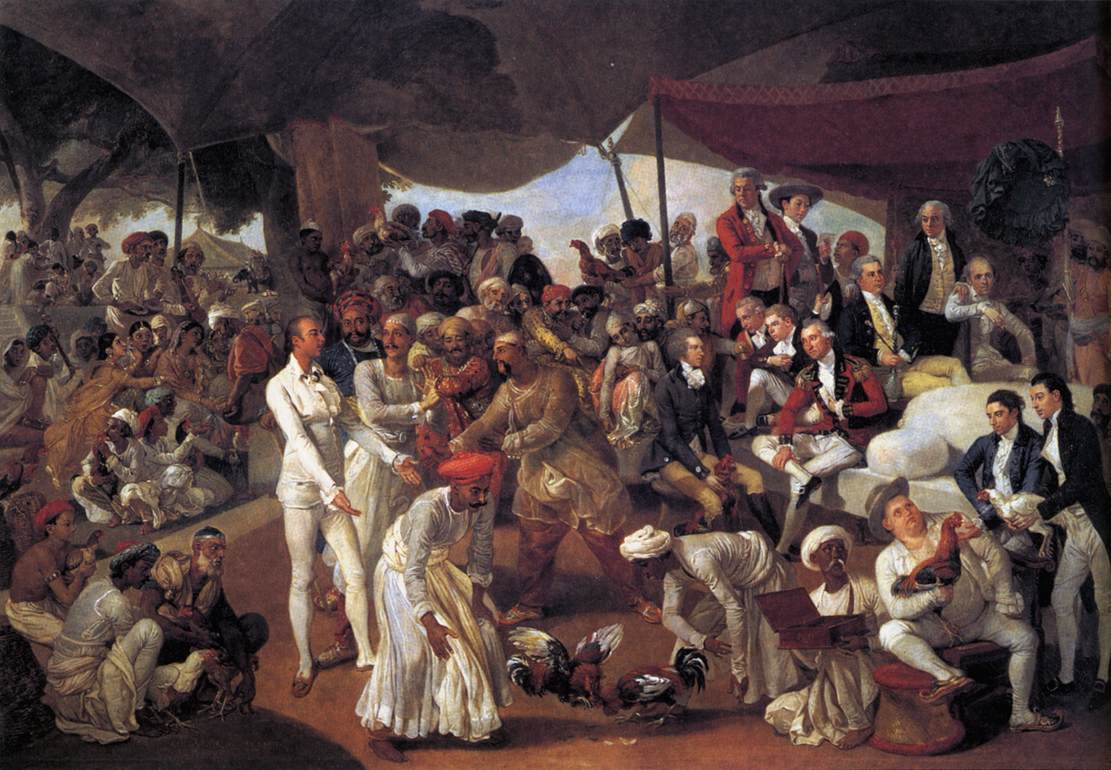 Colonel Mordaunt's Cock Match by Johan Zoffany