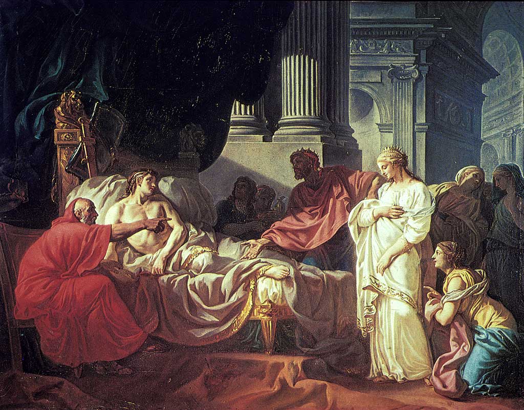 Erasistratus Discovering the Cause of Antiochus' Disease painting by Jacques-Louis David