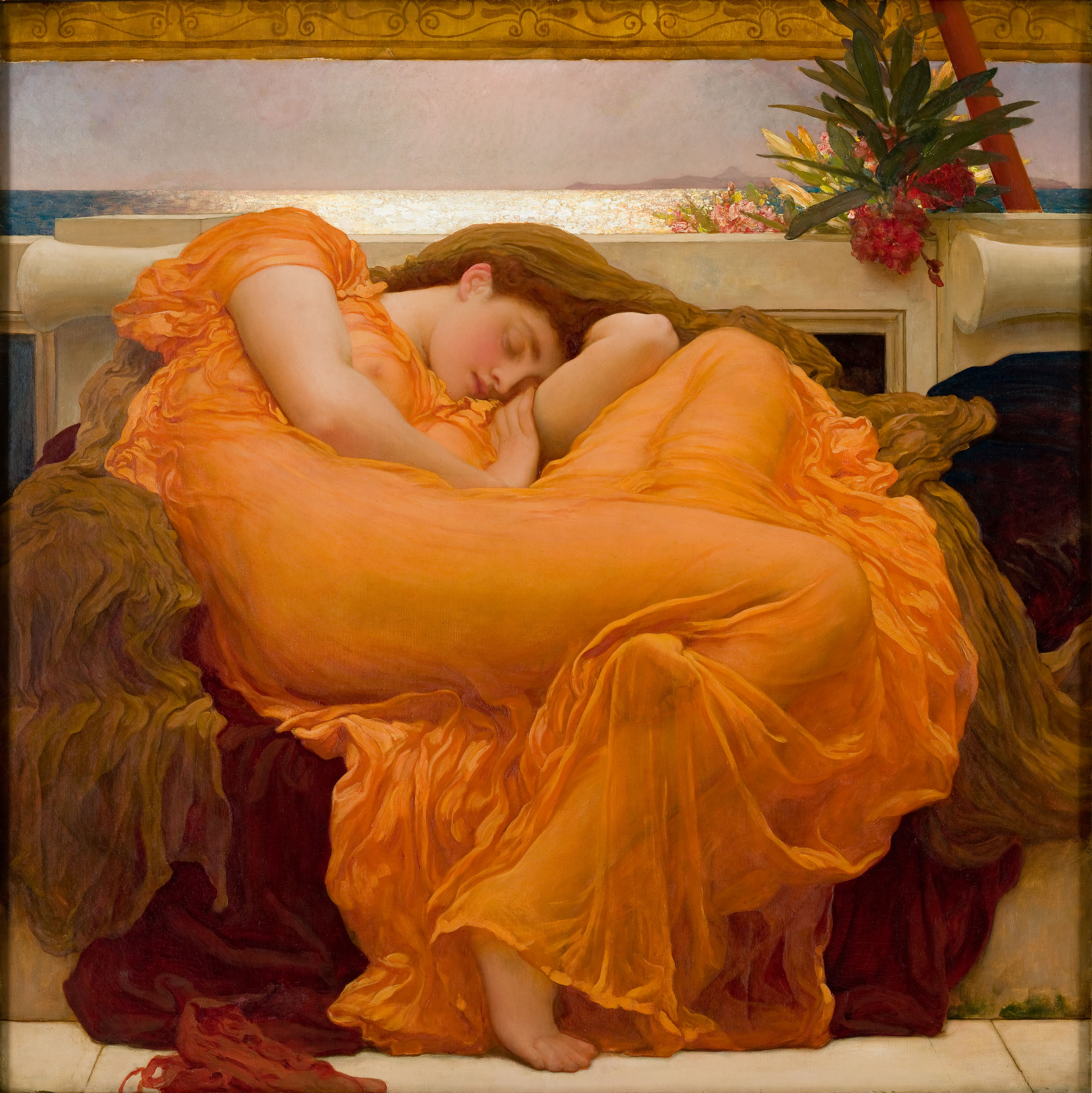 Flaming June painting by Sir Frederic Leighton