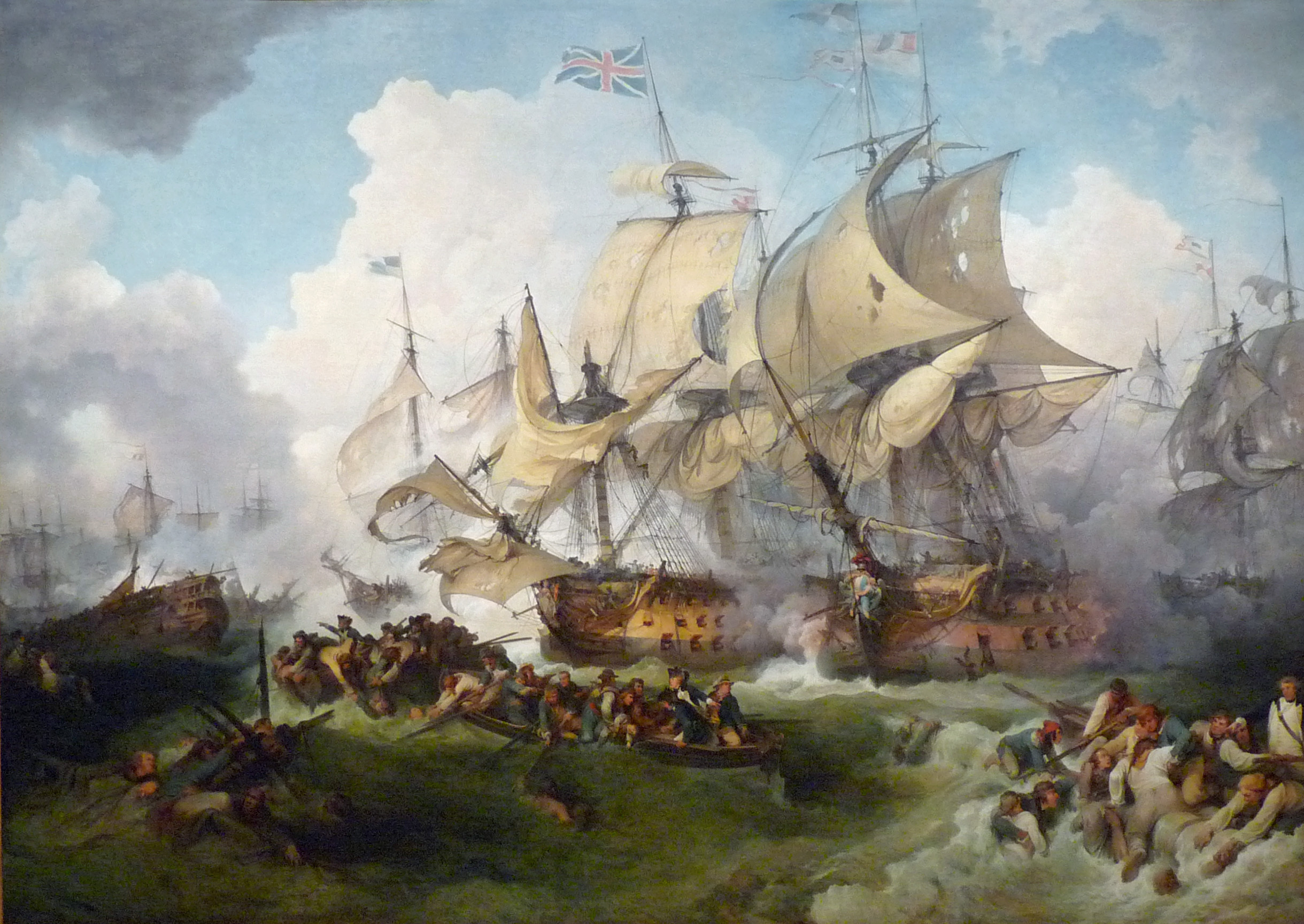 Lord Howe's Action, or the Glorious First of June painting by Philip James de Loutherbourg