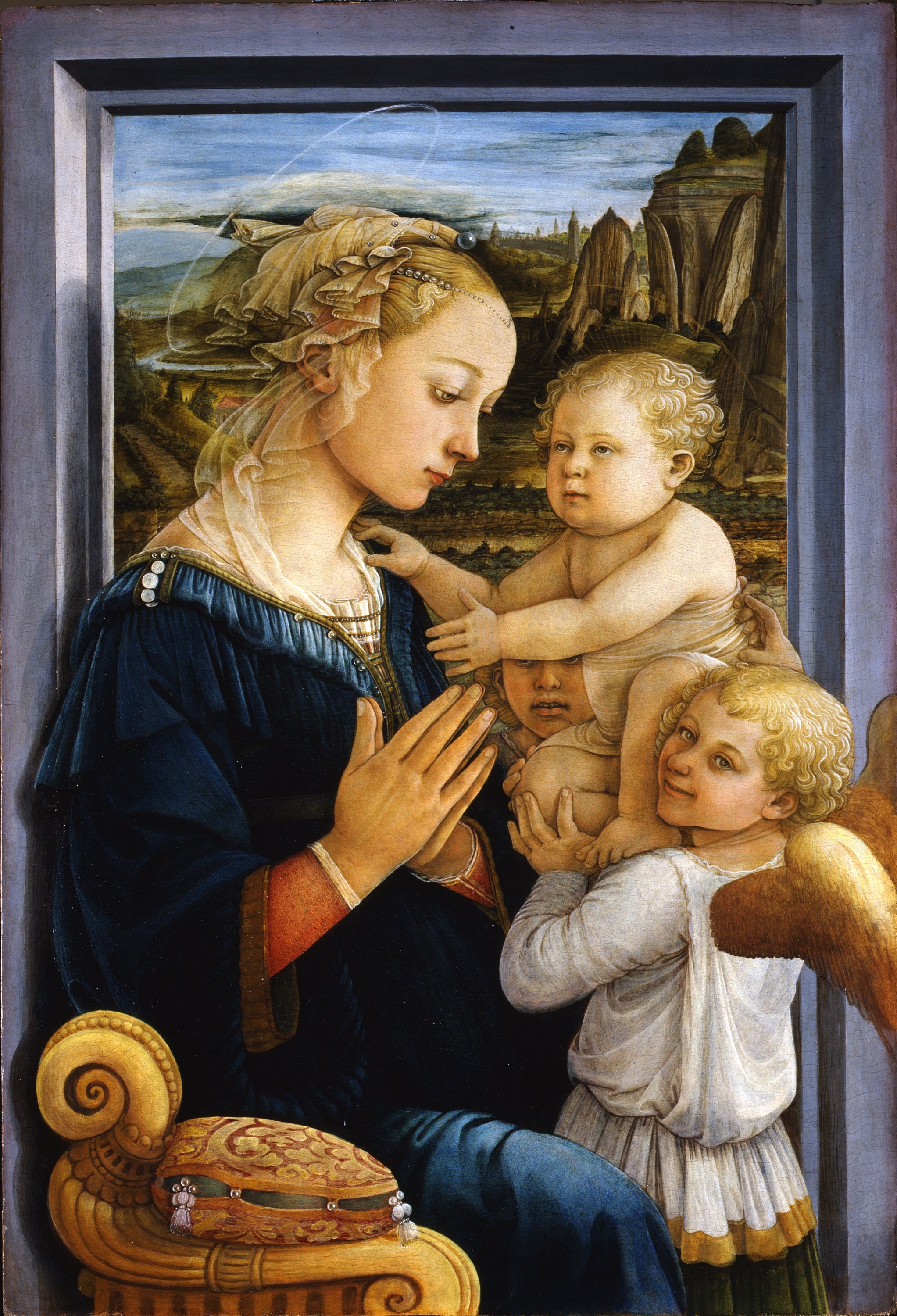 Madonna and Child with Angel painting by Unknown