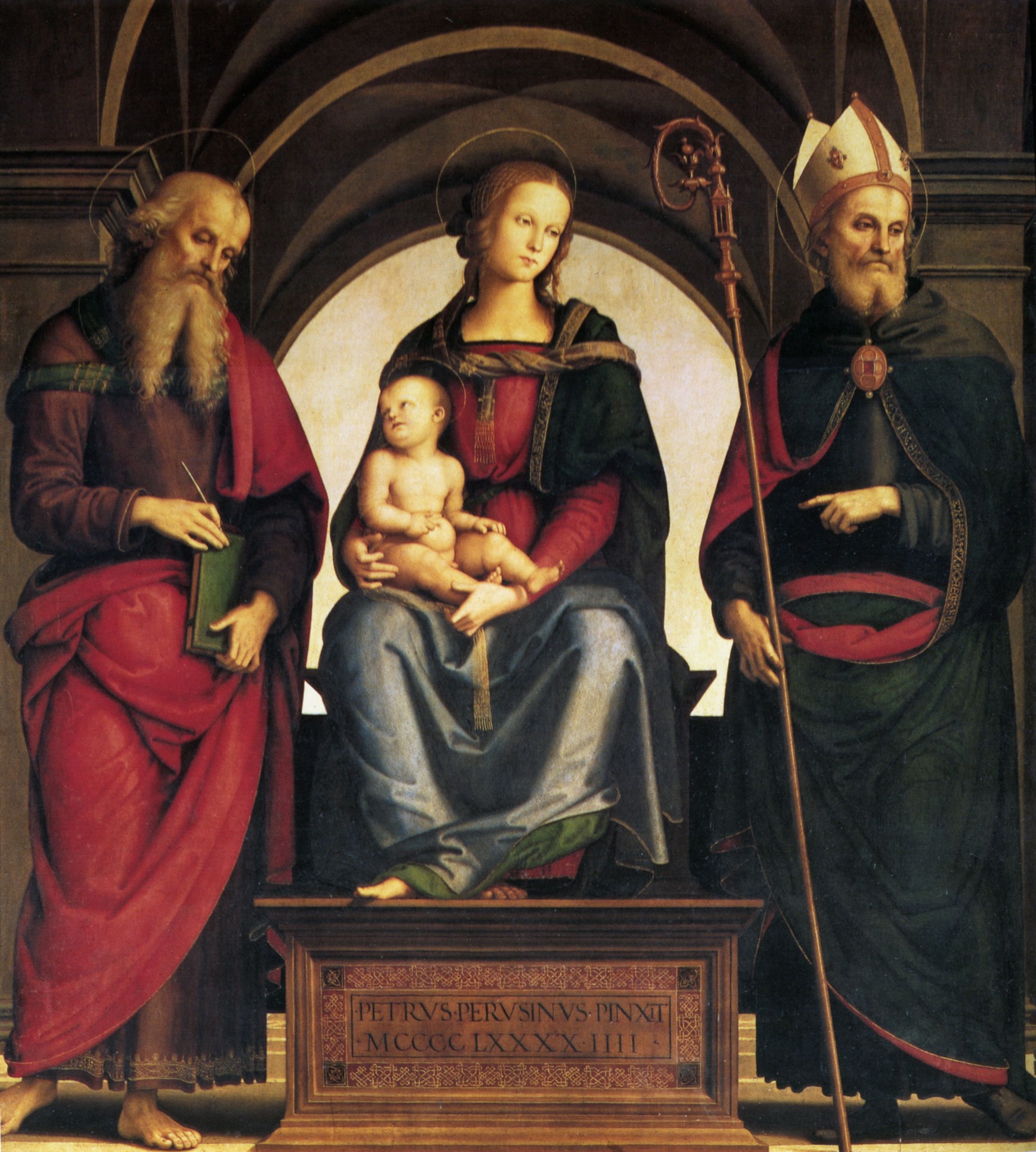 Madonna and Child with Saints John the Evangelist and Augustine painting by Pietro Perugino