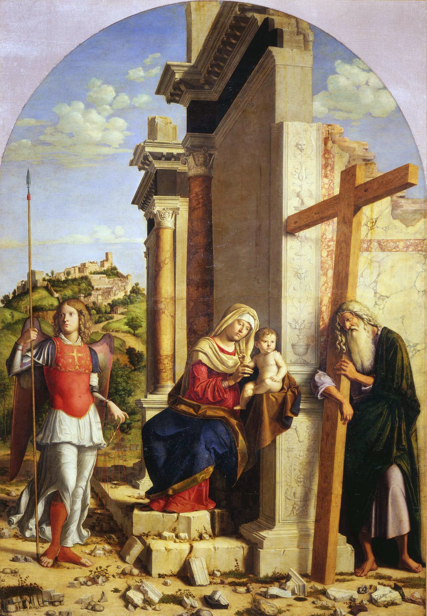 Madonna and Child with Saints Michael the Archangel and Andrew painting by Unknown