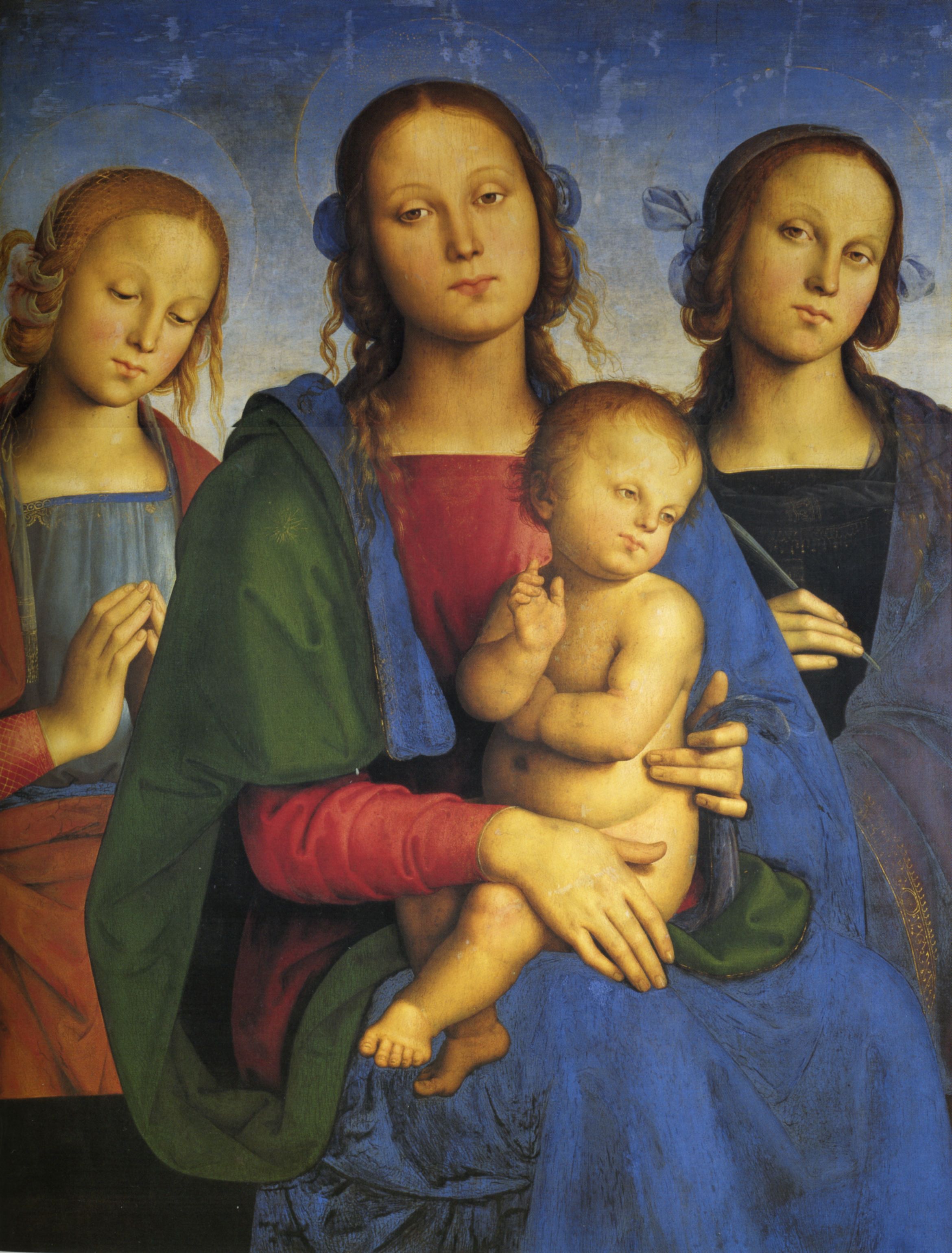 Madonna and Child with Two Female Saints painting by Attributed to Giovanni Bellini or a follower