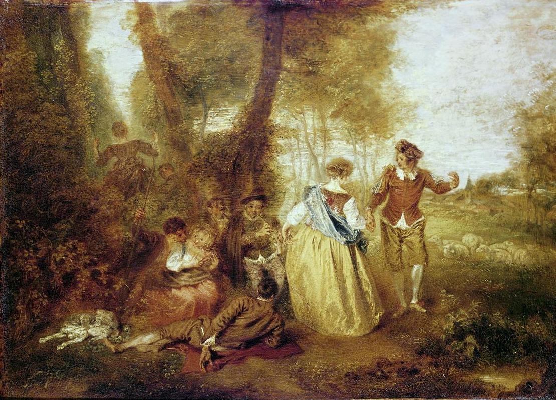 Pastoral Pleasure (Le Plaisir pastoral) painting by Jean-Antoine Watteau