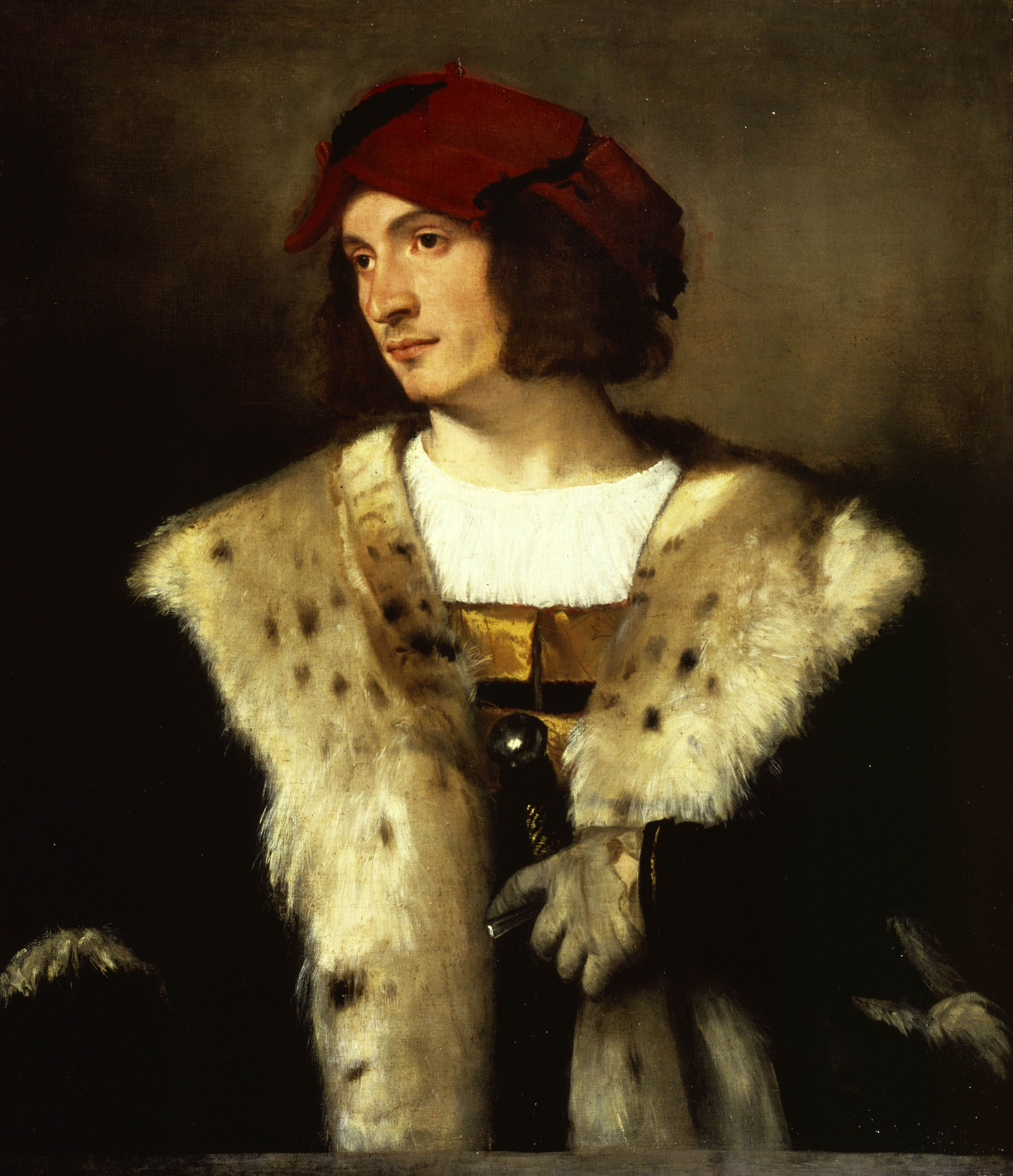 Portrait of a Man in a Red Cap painting by Titian