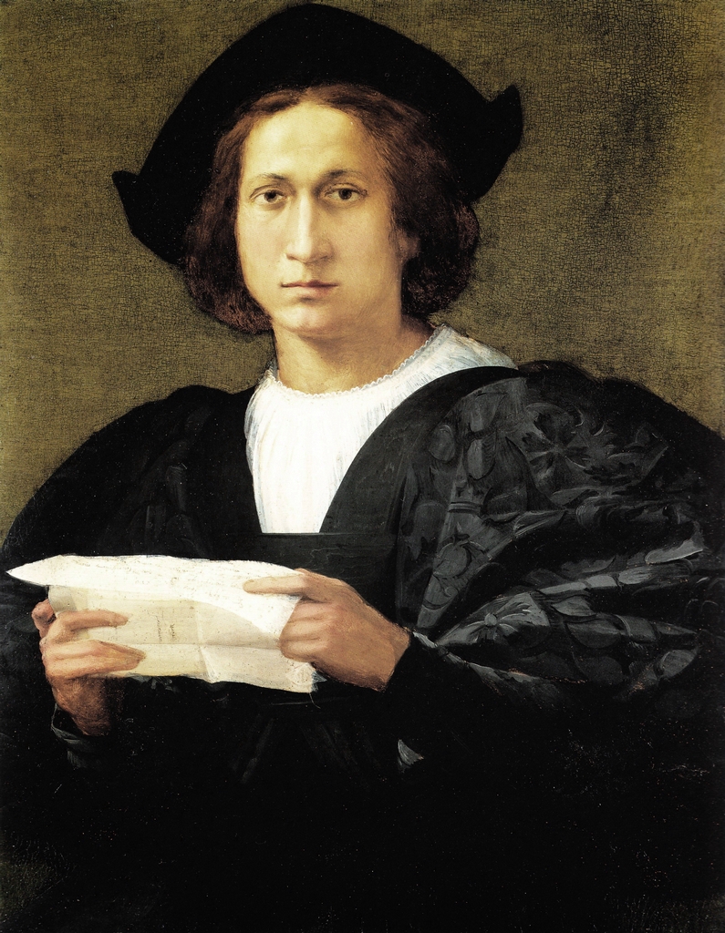 Portrait of a Young Man Holding a Letter painting by Giovanni Battista Moroni