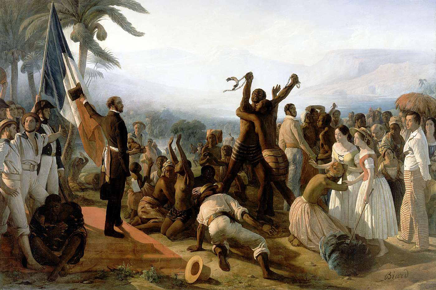 Proclamation of the Abolition of Slavery in the French Colonies, 27 April 1848 painting by François-Auguste Biard