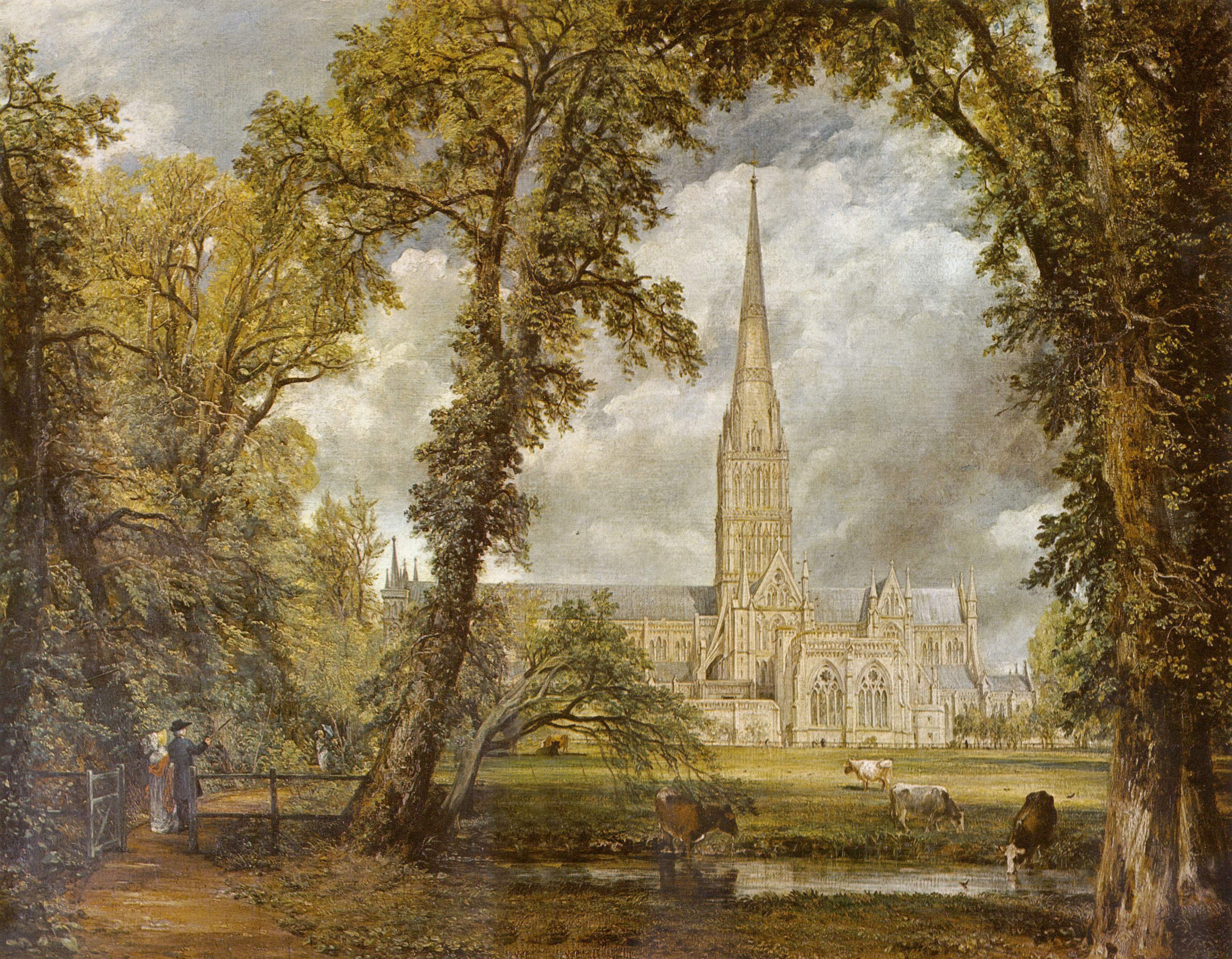 Salisbury Cathedral from the Bishop's Grounds painting by John Constable