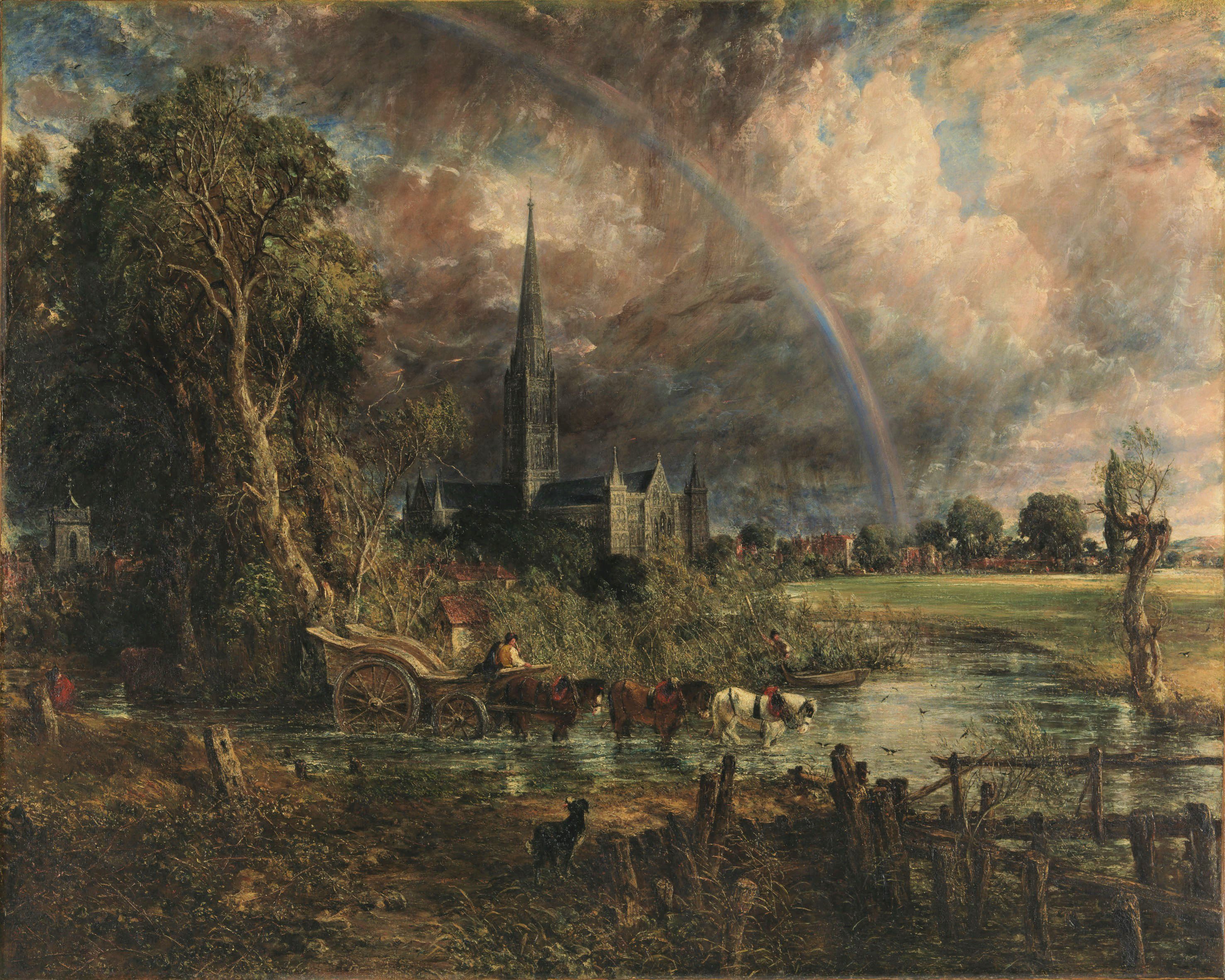Salisbury Cathedral from the Meadows painting by John Constable