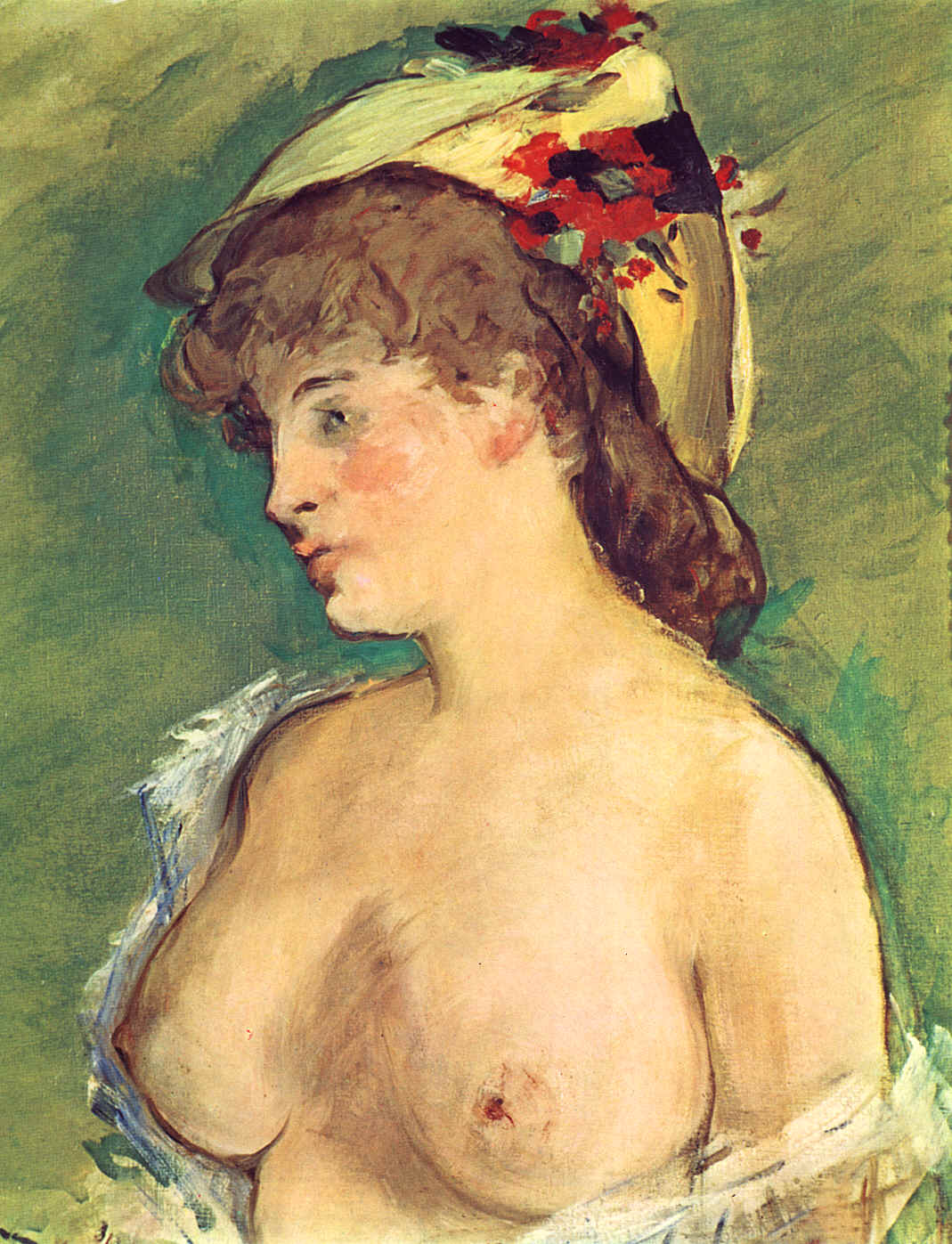 The Blonde with Bare Breasts painting by Not Applicable (Likely a title used in media or pop culture, not a specific painter)