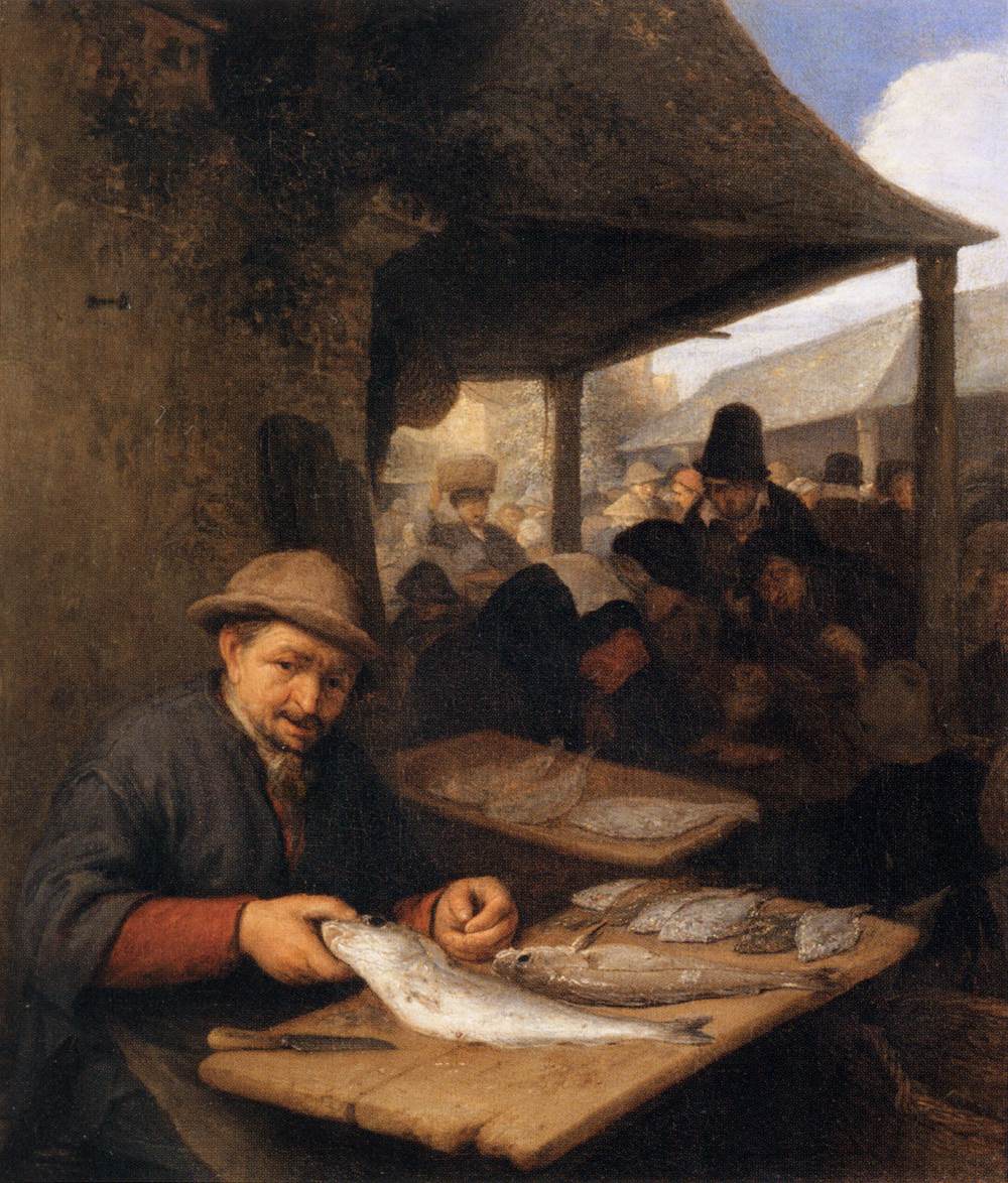 The Fish Market painting by Adriaen Brouwer
