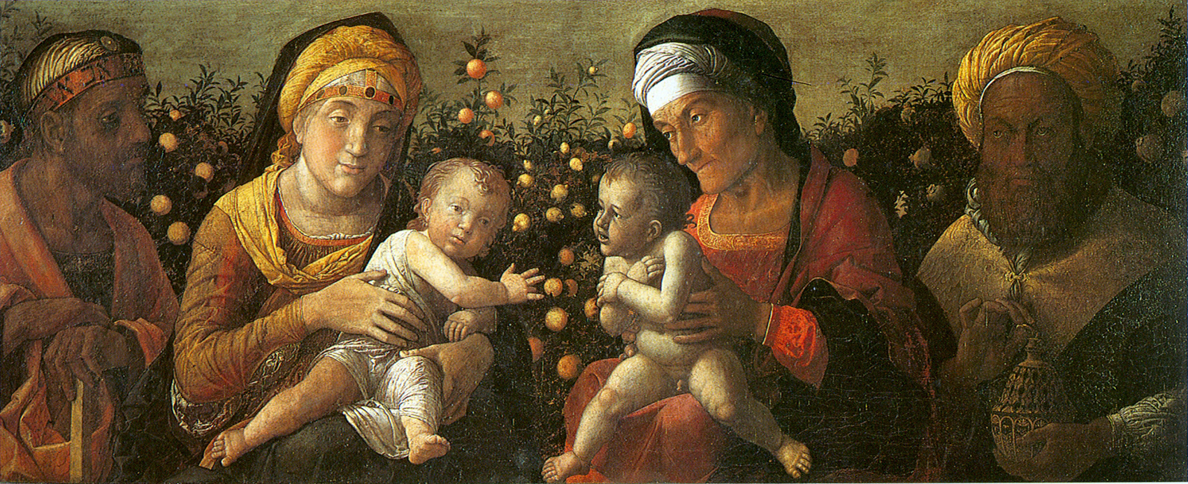 The Holy Family and the Family of Saint John the Baptist painting by Andrea Mantegna