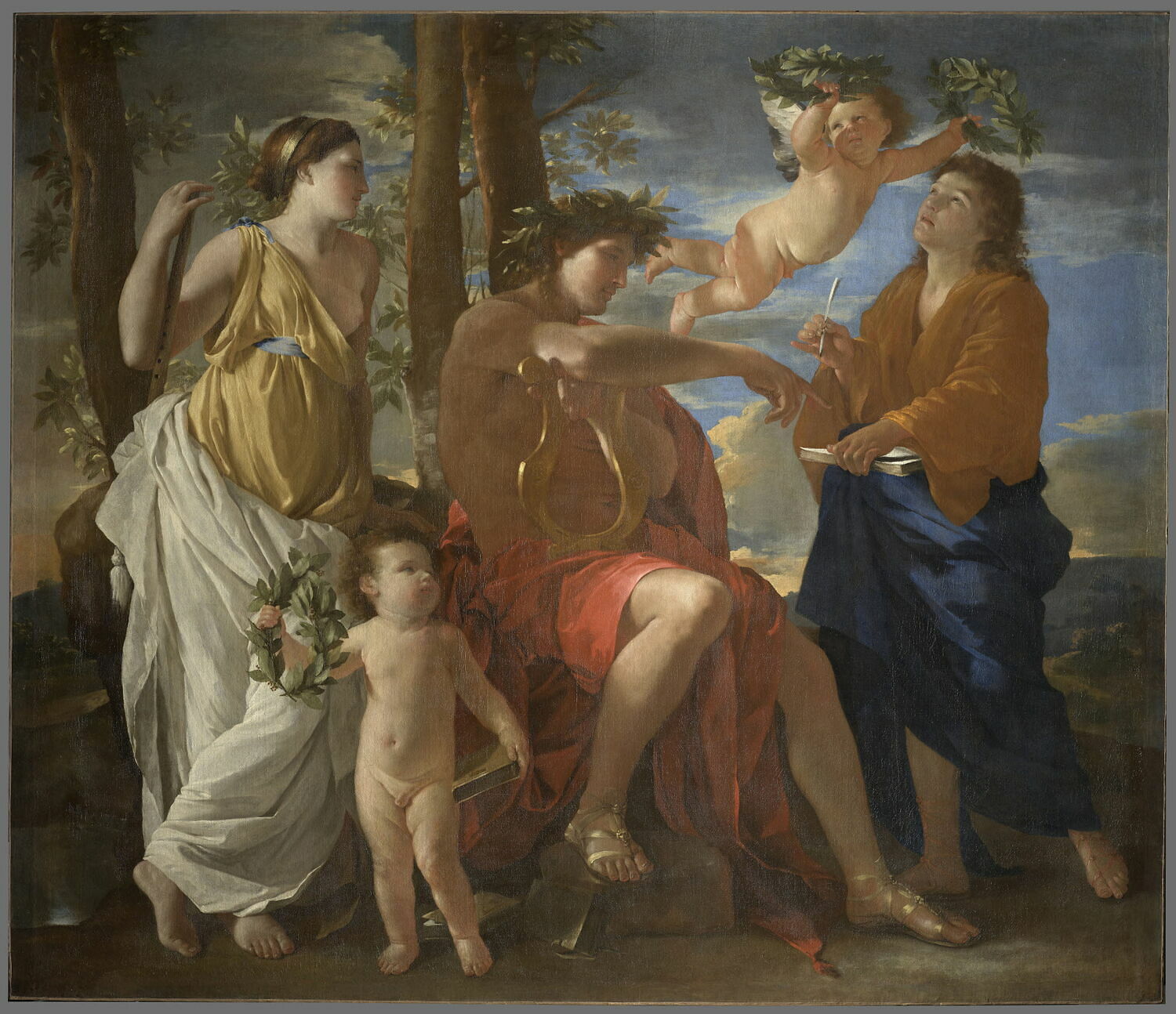 The Inspiration of the Poet painting by Nicolas Poussin