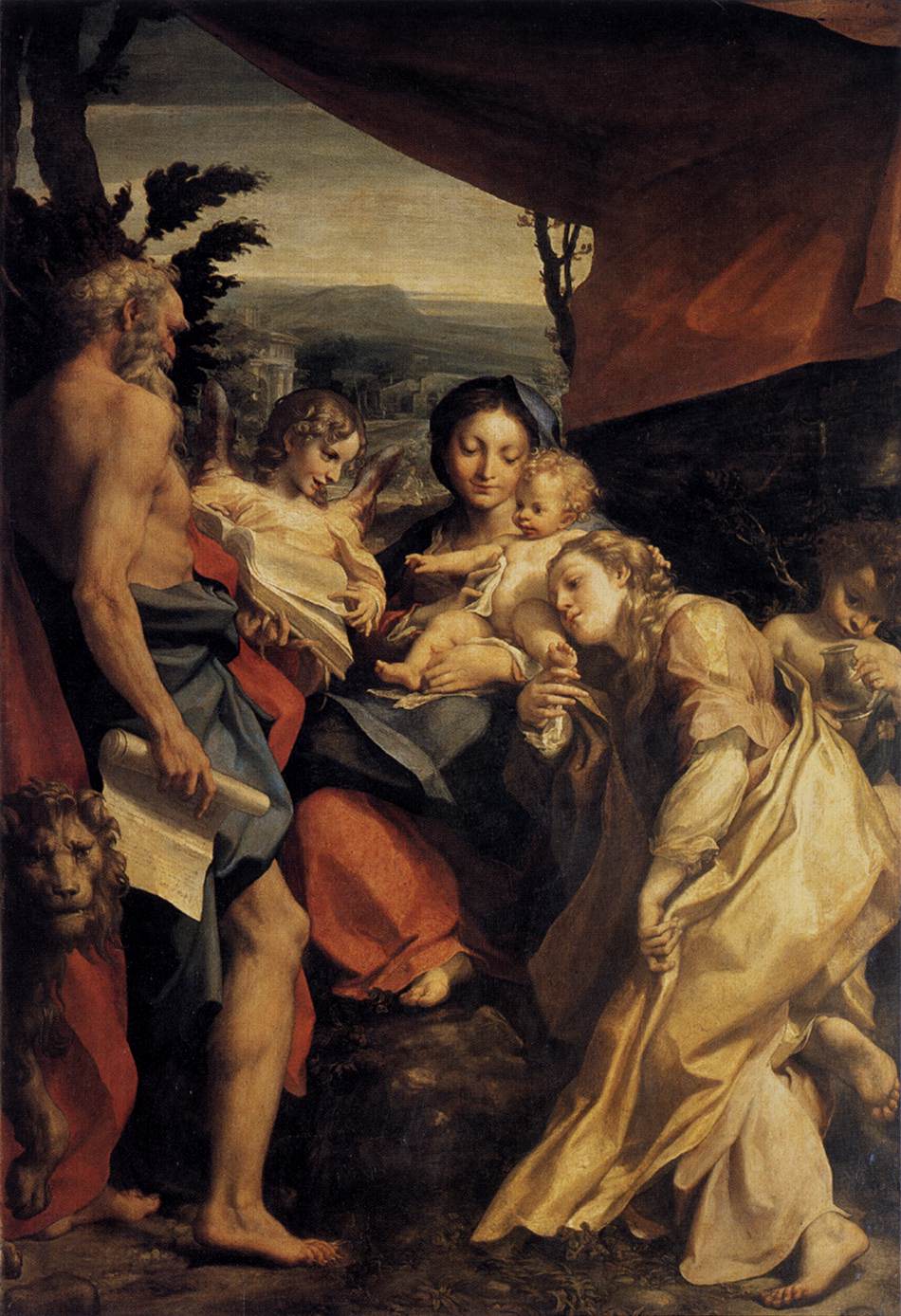 The Madonna and Child with Sts. Jerome and Mary Magdalene painting by Correggio (Antonio Allegri)