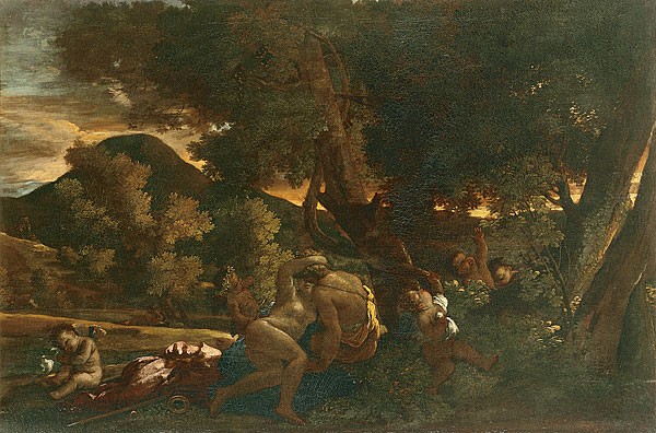 Vue de Grottaferrata avec Vénus, Adonis et une divinité fluviale painting by Nicolas Poussin